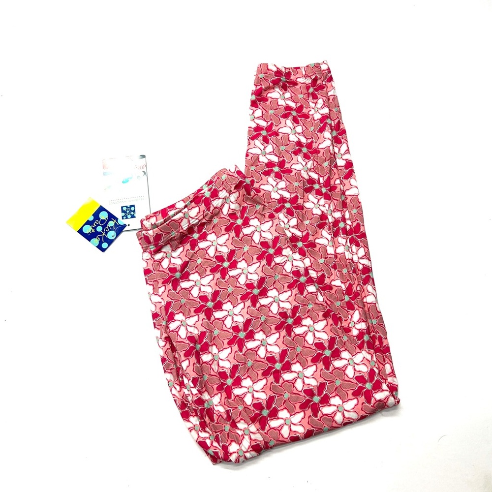 NWT Kickee Pants Pink Red Desert Flower Floral Pants Leggings